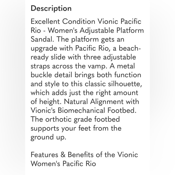 Vionic Pacific Rio Women's White Lizard Platform Sandals Size 9 - Picture 3 of 14